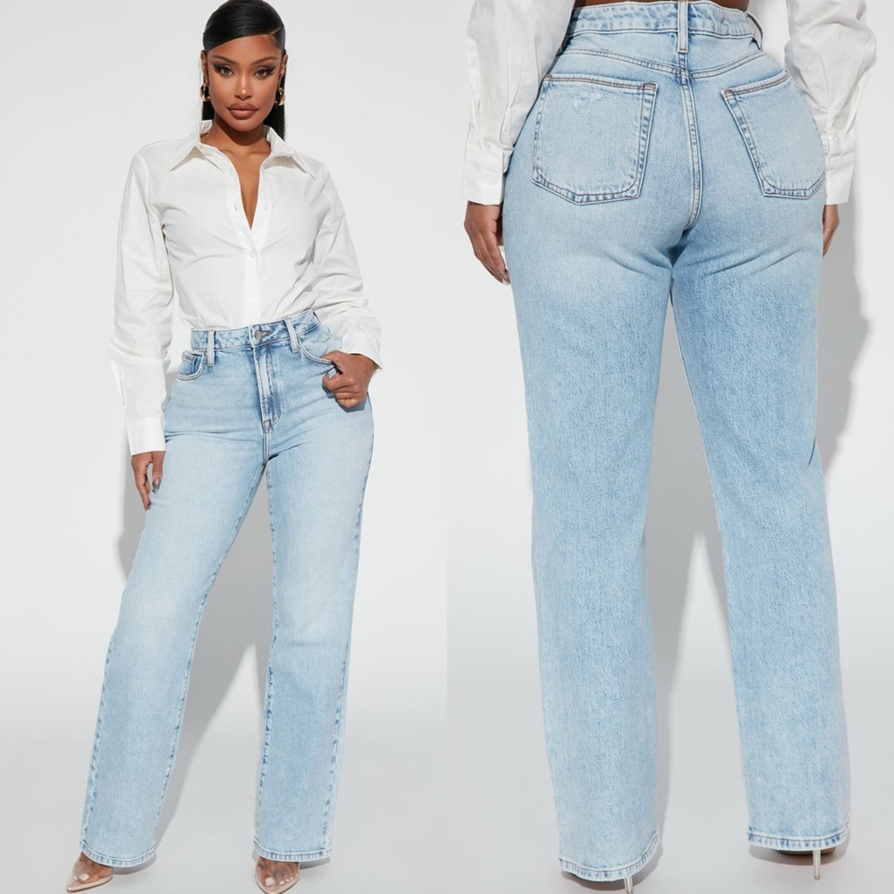 Fashion Nova Kiss and Tell High Rise Low Stretch Straight Leg Jeans 💕